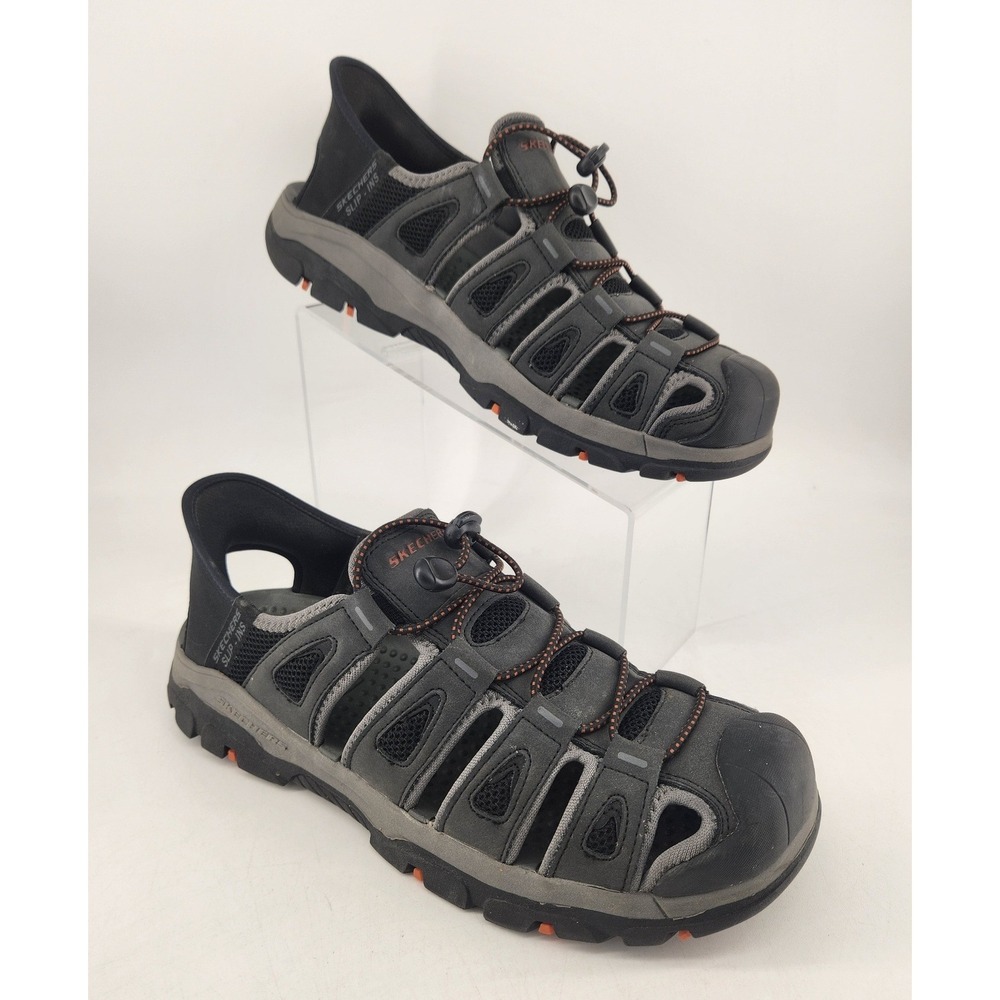 Skechers Slip-ins Tresmen Fisherman Sandals Mens 9.5 Black Bungee Hiking 205187